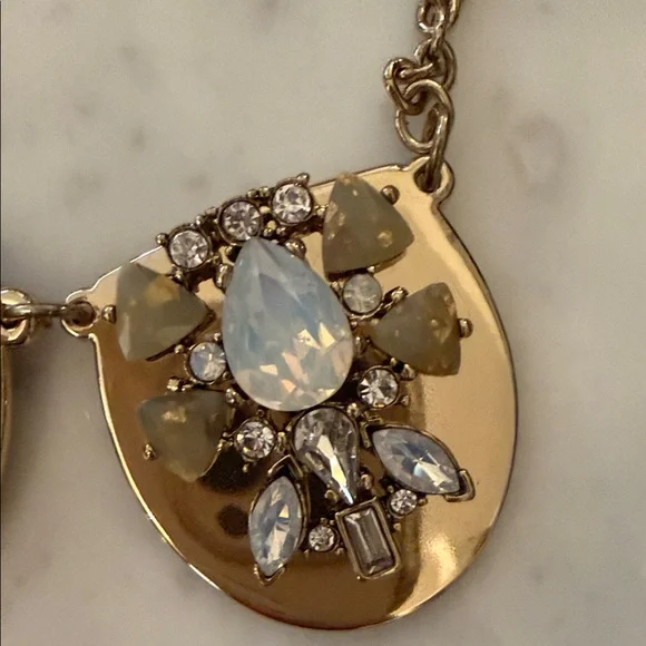 LOFT Gold-Tone Necklace with Opalescent and Clear Stones - Picture 7 of 7